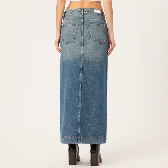 DL1961 Asra Maxi Denim Skirt Aged Mid Size 28 NEW NWT - Picture 12 of 12